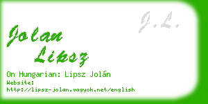 jolan lipsz business card